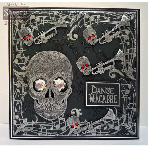 Crafters Companion - Sheena Douglass Perfect Partners Day of the Dead Stamp - Danse Macabre