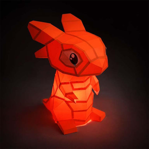 Papercraft World - 3D Papercraft Baby Dragon 3D Paper Model - Orange, Lamp (Ages 6+)