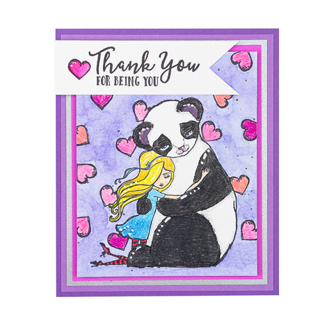 Jane Davenport - Whimsical and Wild - Panda Thank You Clear Stamp Set