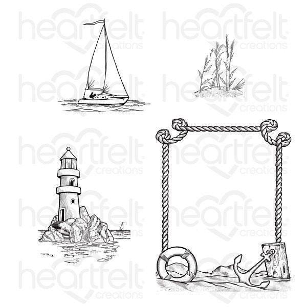 Heartfelt Creations - A Day at Sea Cling Stamp and Die Set