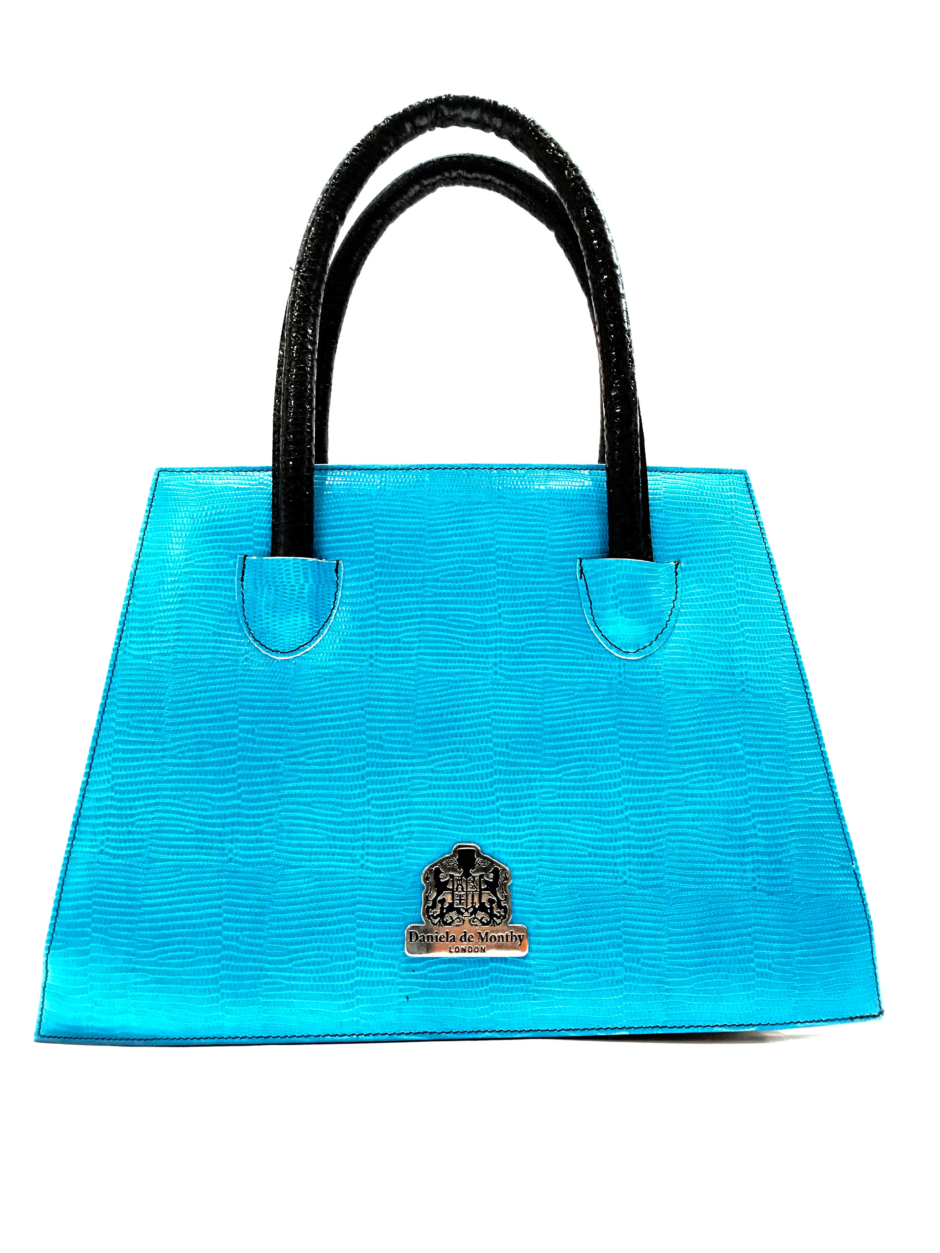 Turquoise Texture Wonder Bag Black Handles – Daniela de Montby