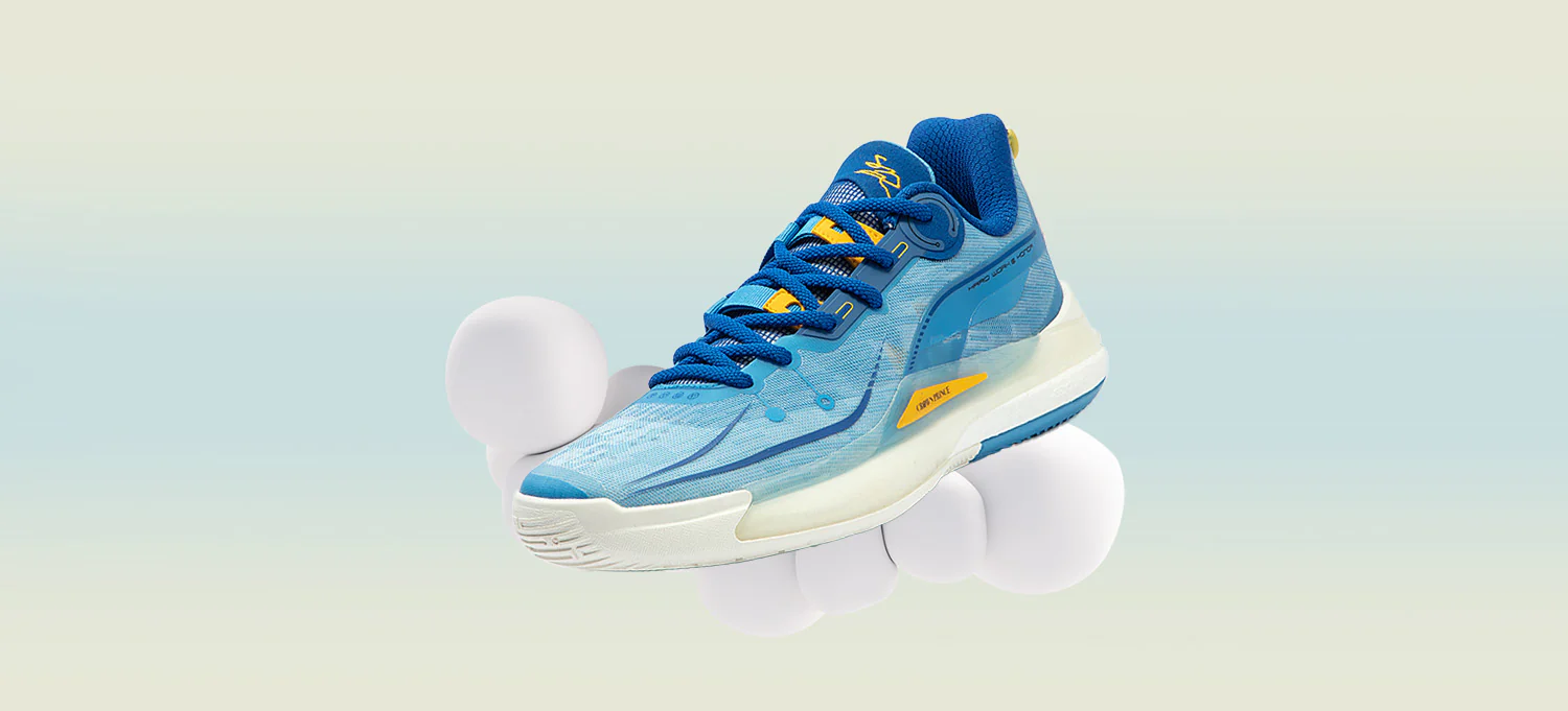DVD2 Prince in Blue / White,featuring RIGID-BOUNCE DOUBLE ENGINE DRIVE. Enhanced with Qu!kCQTECH midsole, ENRG-X for agility, and TPU yarn upper for breathability. Stable support from ARCHLOCK nylon and grippy rubber outsole for traction. Celebrate Spencer Dinwiddie's boldness and stand out with Lakers'collab!