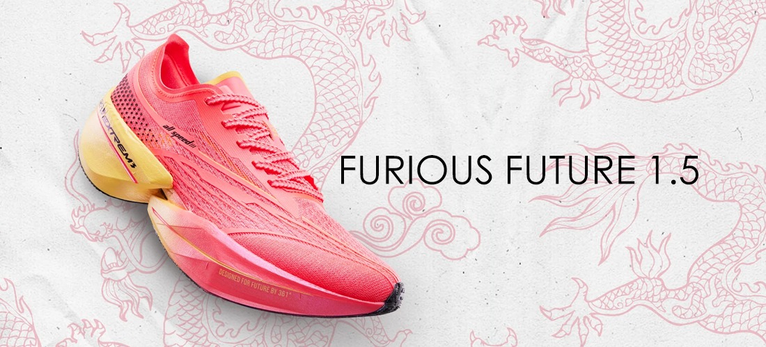 The FURIOUS FUTURE 1.5, colored in Pink and Yellow, boasts 5 major tech upgrades for superior performance. Featuring an all-in-one performance, the Running Future comes with a knitted sock structure and advanced midsole. Its breathable upper and asymmetrical lacing system ensure comfort and stability.