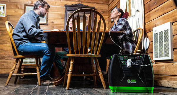 3600W Solar Generator Inside Cabin Powering Some Devices