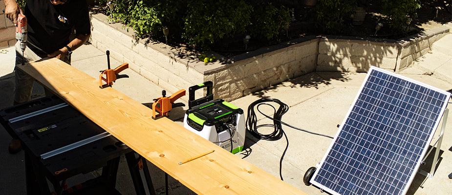 Electric Drill Powered by 1800W Solar Generator