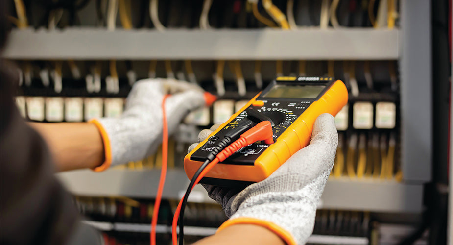 Man using Multimeter