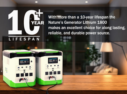 Nature's Generator Lithium 1800 10 Years Lifespan