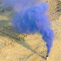 large blue smoke bomb