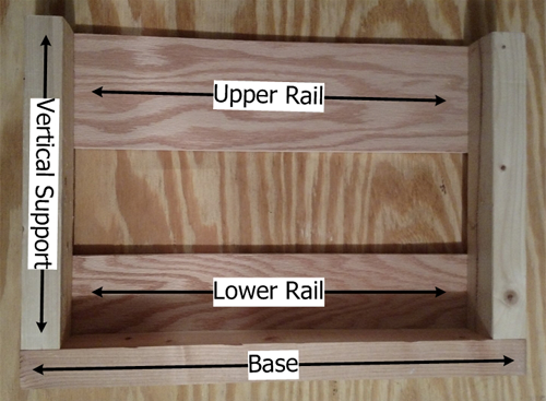 Parts of a mortar rack