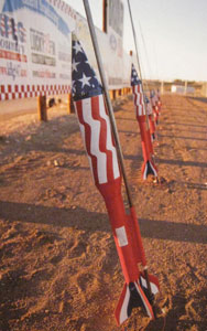 30 and 60 pound fireworks rockets ready to launch.