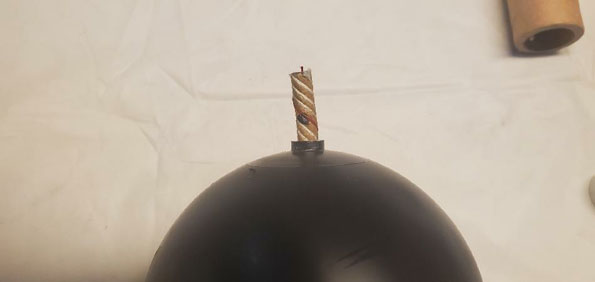 Time Fuse inserted into 4-inch shell