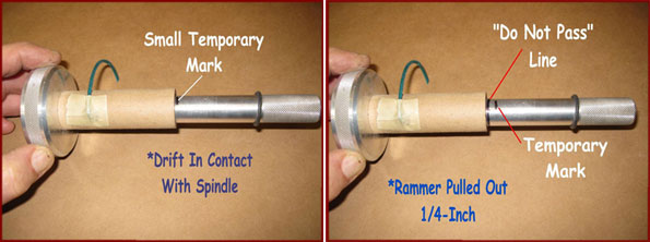 Do not pass line marked on stinger missile tooling