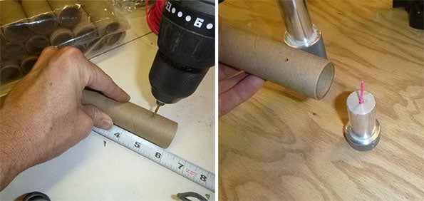 Drilling hole in double voice cracker tube