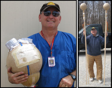 Ned Gorski with his firework shells