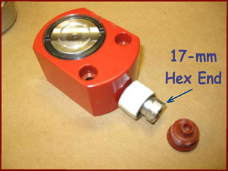 17mm hex fittin on hydraulic ram