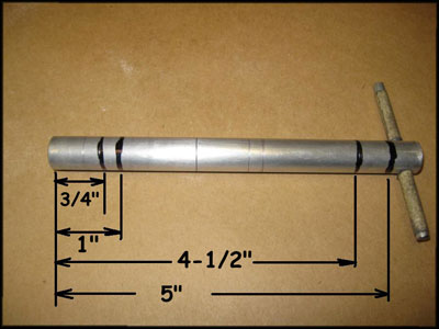 sugar rocket rammer with four alignment marks