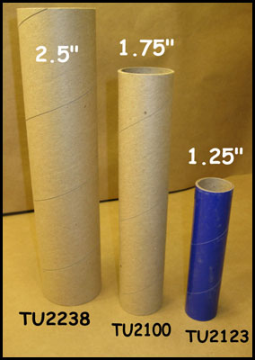 Different sized carboard firework mortar tubes