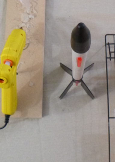 Homemade model rocket ready to fly