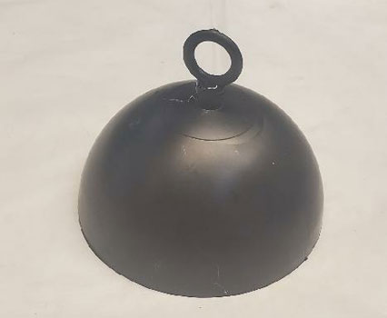Shell leader ring attached to 4-inch plastic shell