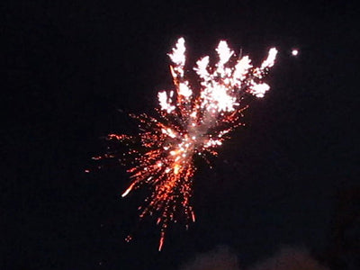Homemade Firework Shell Breaking in the Sky