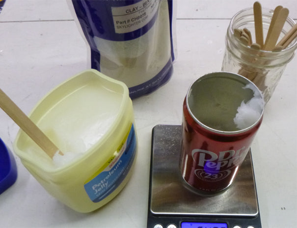 Weighing vaseline for making model rocket nozzle mix