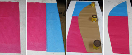 Tissue Papers Glued Up and Cut to Form Balloon Panels