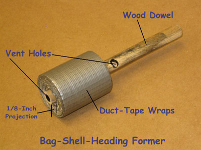 Heading Former (Lower End at Left) on Wooden Dowel