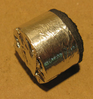 Foil-Tape-Wrapped Comet Ready to be Fired and Timed