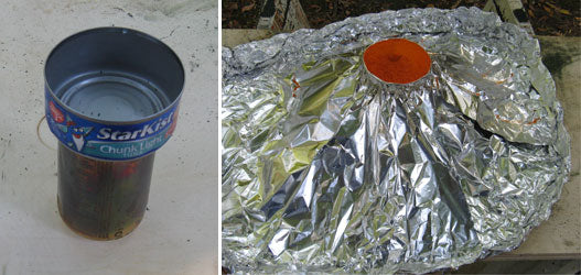 Aluminum Foil Volcano Made With a Shallow Tuna Can