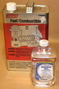 Coleman Fuel and Mineral Oil Used to Make Whistle Mix