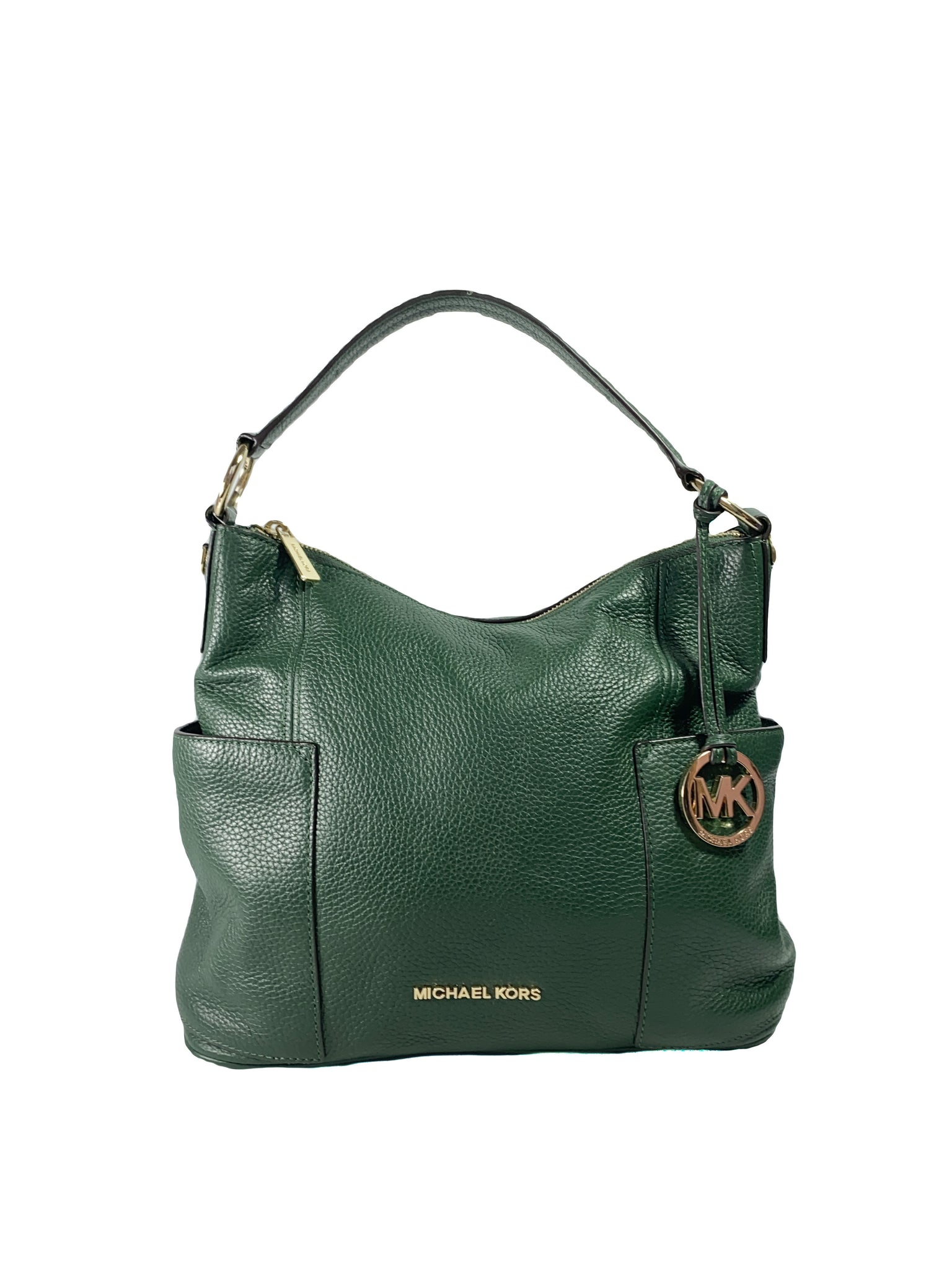 Michael Kors dark green leather shoulder bag – My Girlfriend's Wardrobe LLC