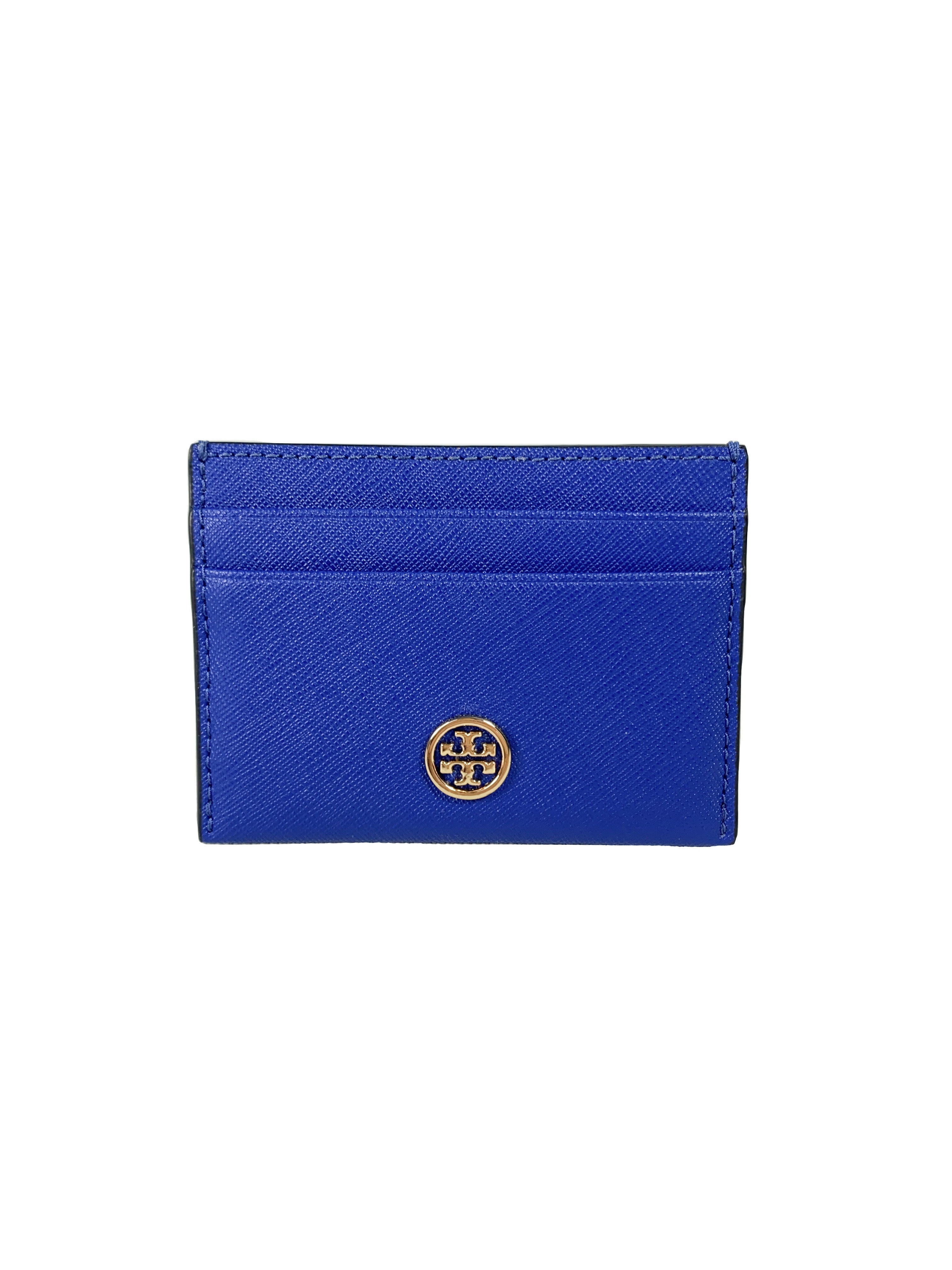 Tory Burch royal blue leather card holder – My Girlfriend's Wardrobe LLC
