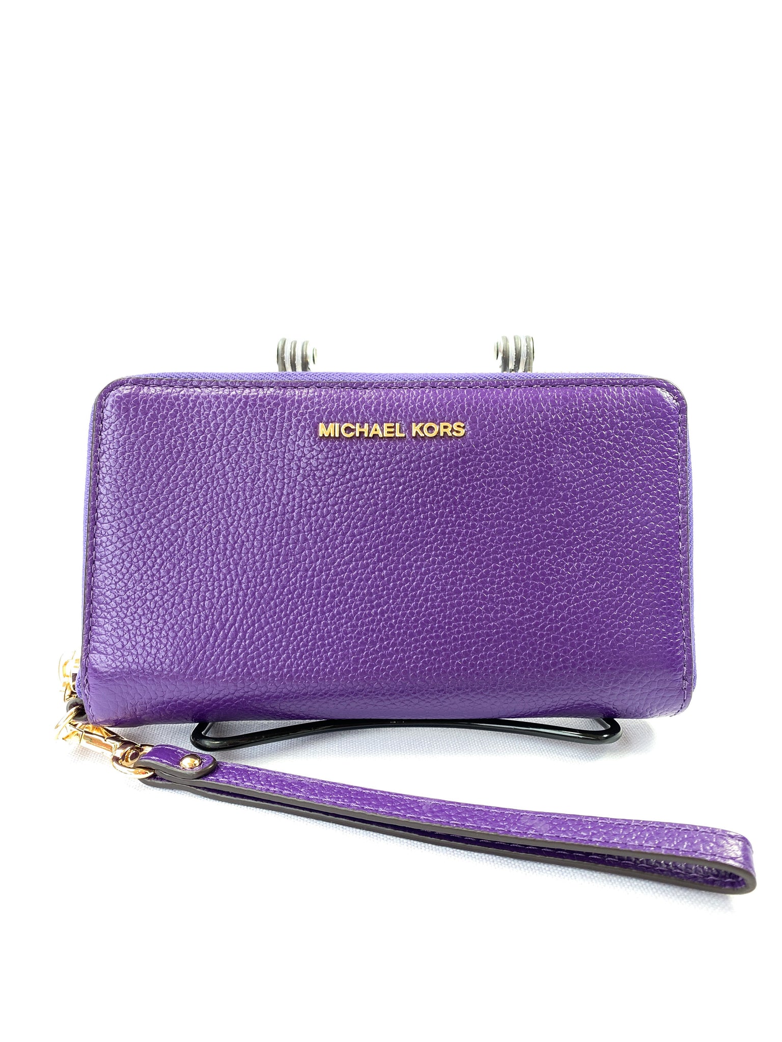 purple michael kors wristlet