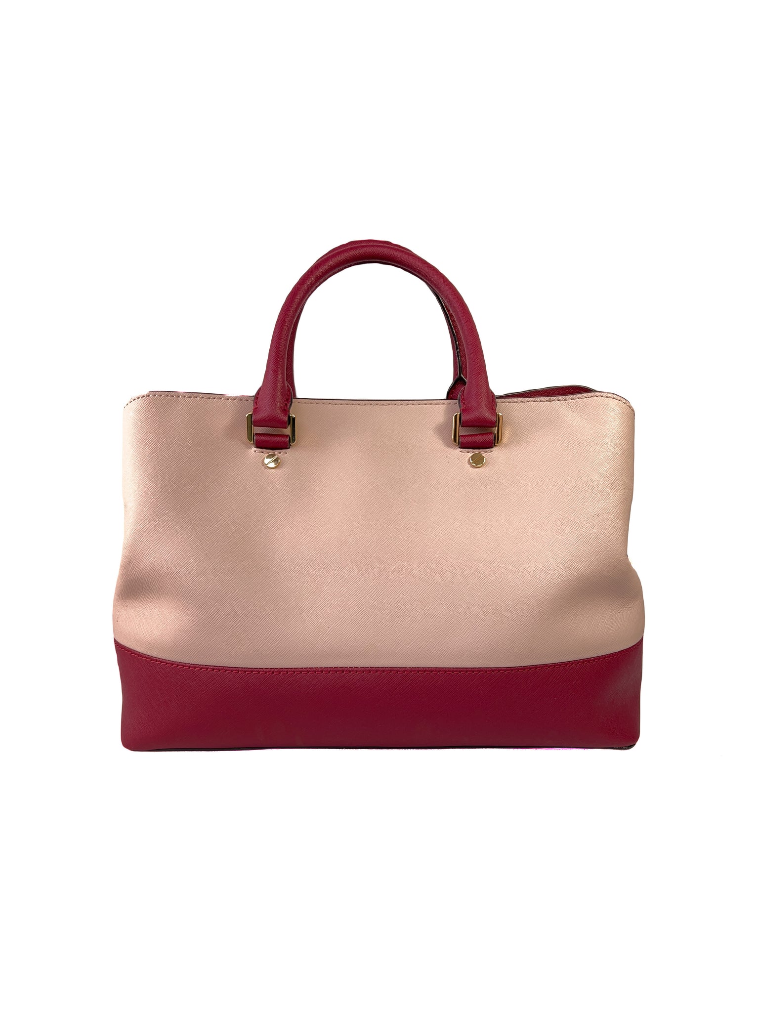 Michael Kors pink and burgundy leather satchel – My Girlfriend's Wardrobe  LLC