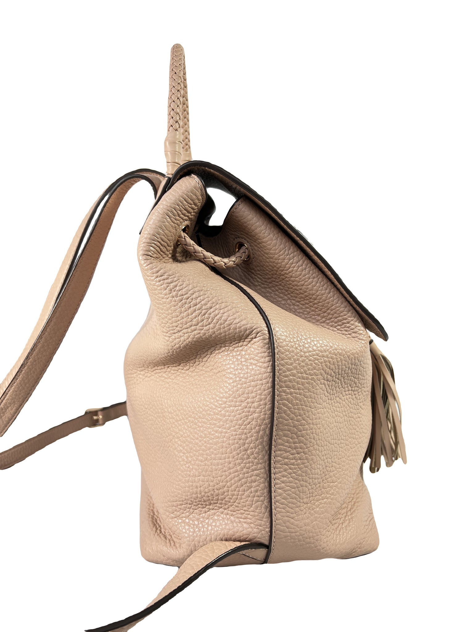 Tory Burch nude leather Taylor tassel backpack – My Girlfriend's Wardrobe  LLC