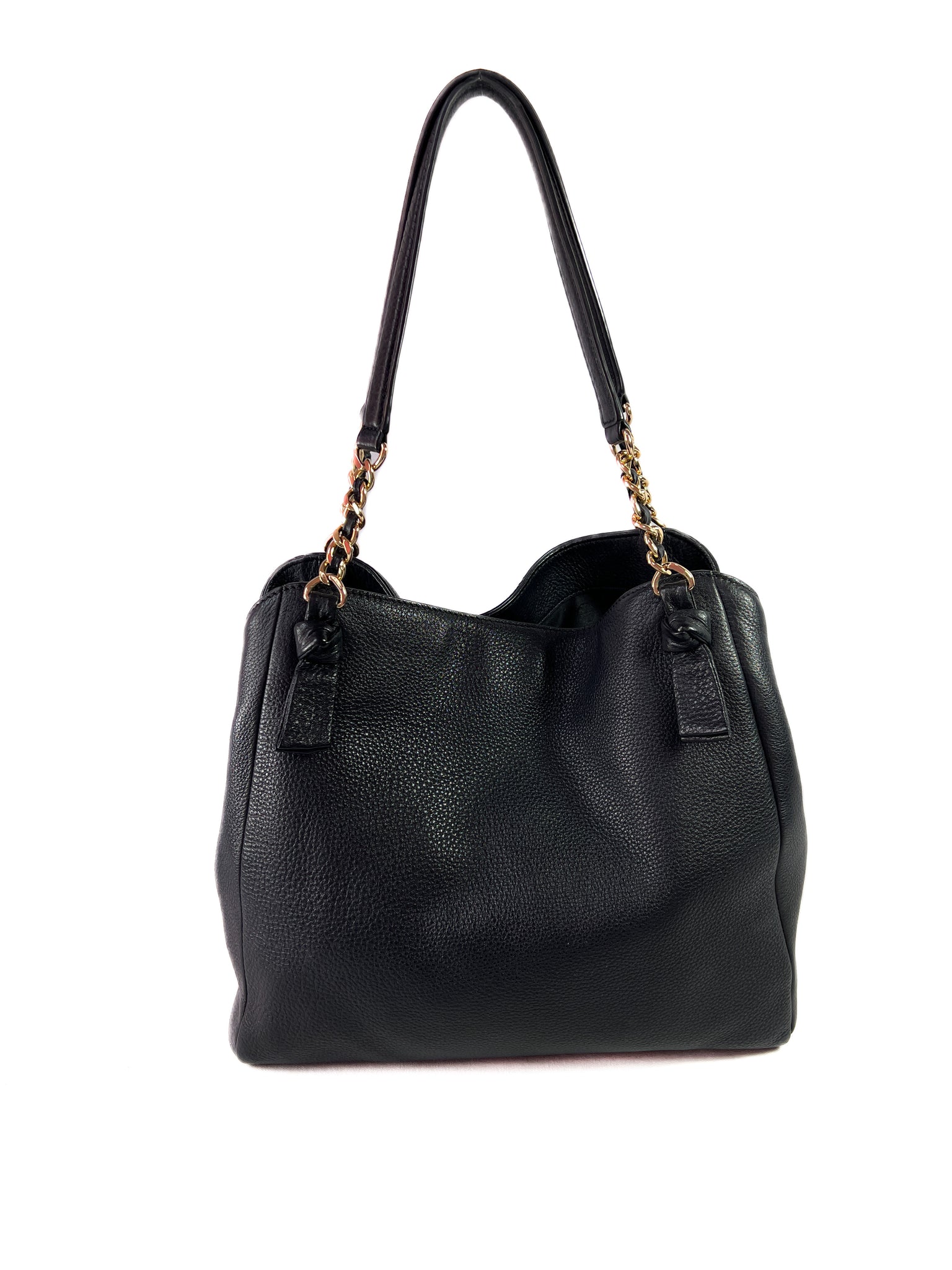 Tory Burch black leather shoulder bag – My Girlfriend's Wardrobe LLC