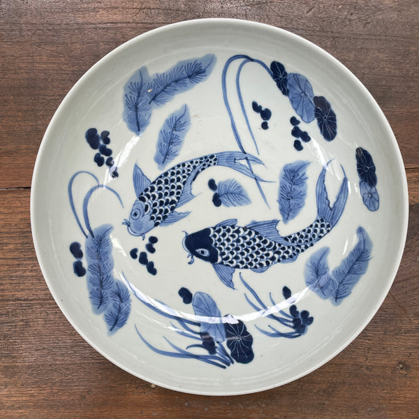 Vintage blue and white ceramic plates from China