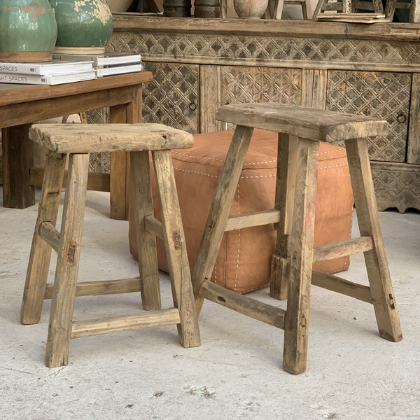 Vintage Chinese elm worker stools