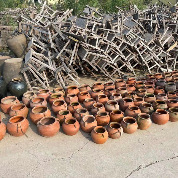 Antique pots and chairs from China