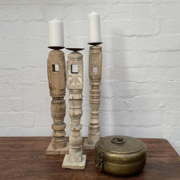 Tall vintage candle sticks from India