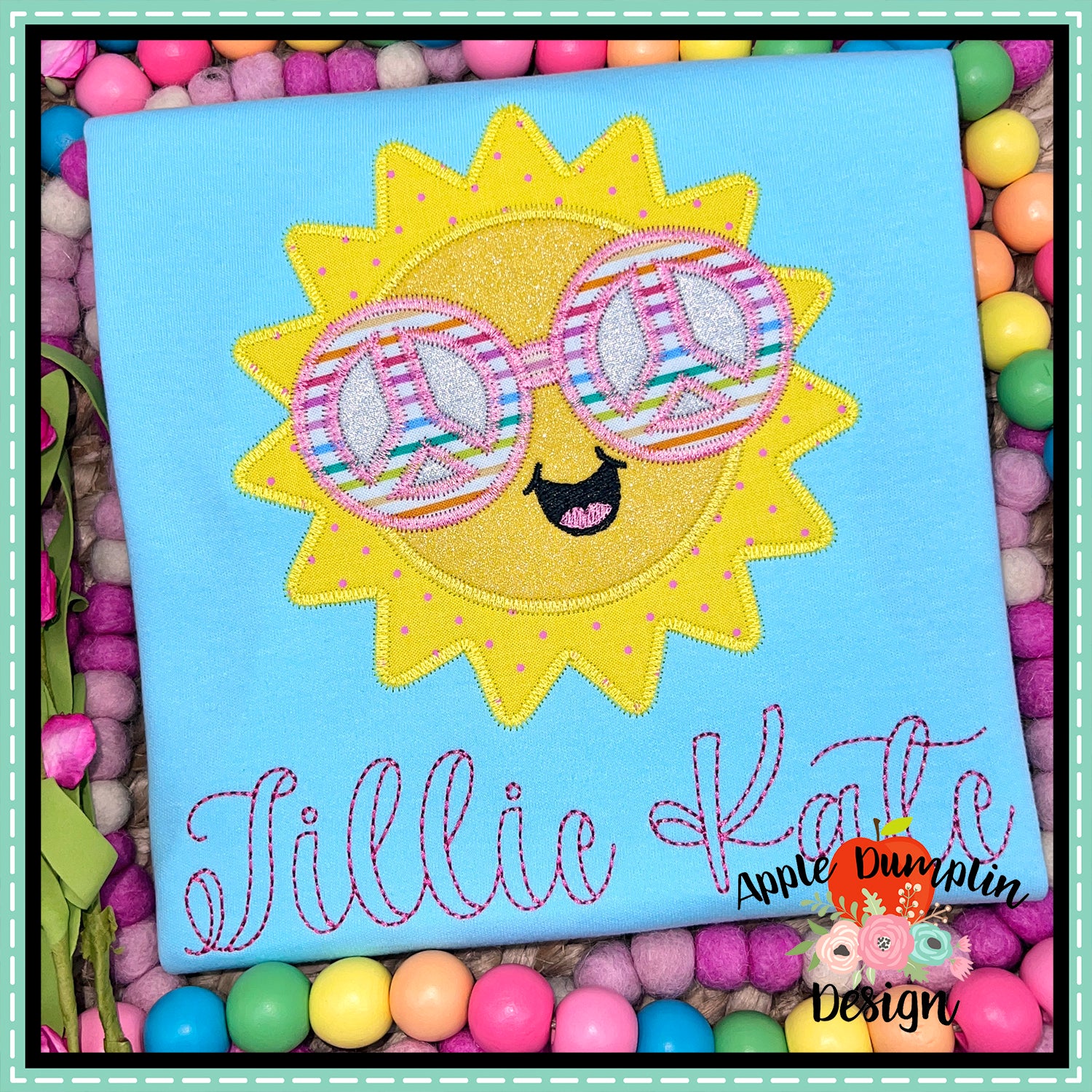 Groovy Sun Zigzag Applique Design