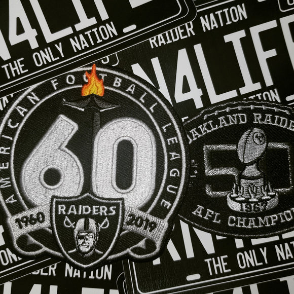 oakland raiders 60th anniversary patch