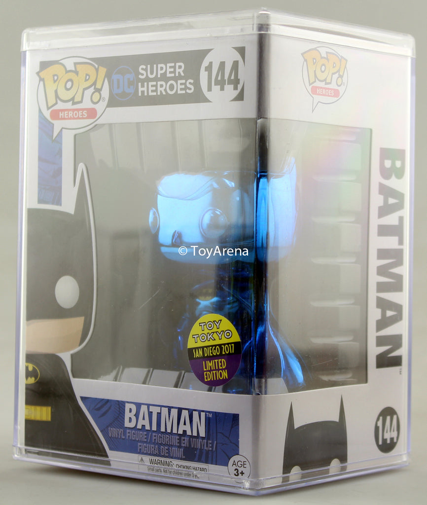 Funko Pop Blue Chrome Batman Toy Tokyo San Diego 2017 Exclusive with H |  ToyArena