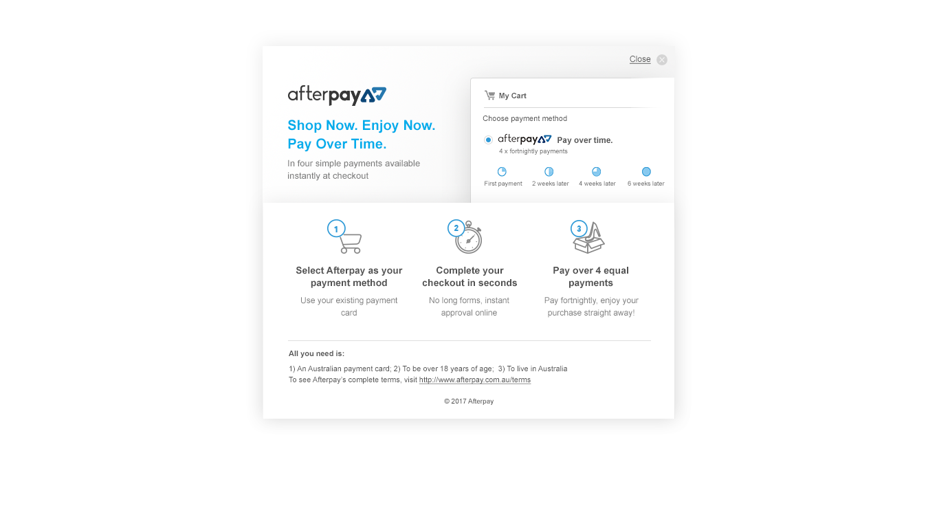 AfterPay - Shop Now, Take Now, Pay Later