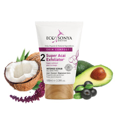 Super Acai Exfoliator with Magnesium salts and chia seed oil