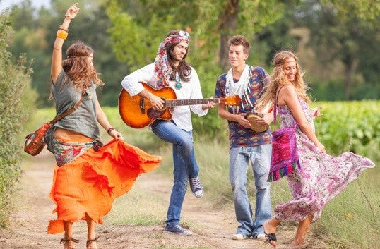 Hippies in a field