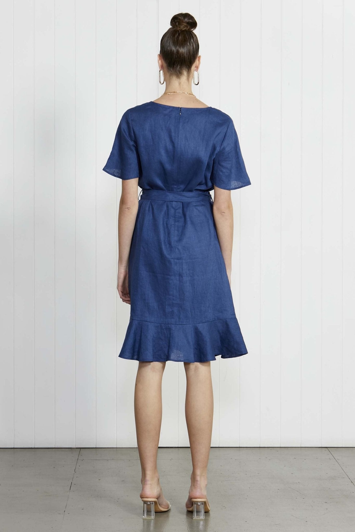 Fate + Becker Temptation Linen Dress in Azure