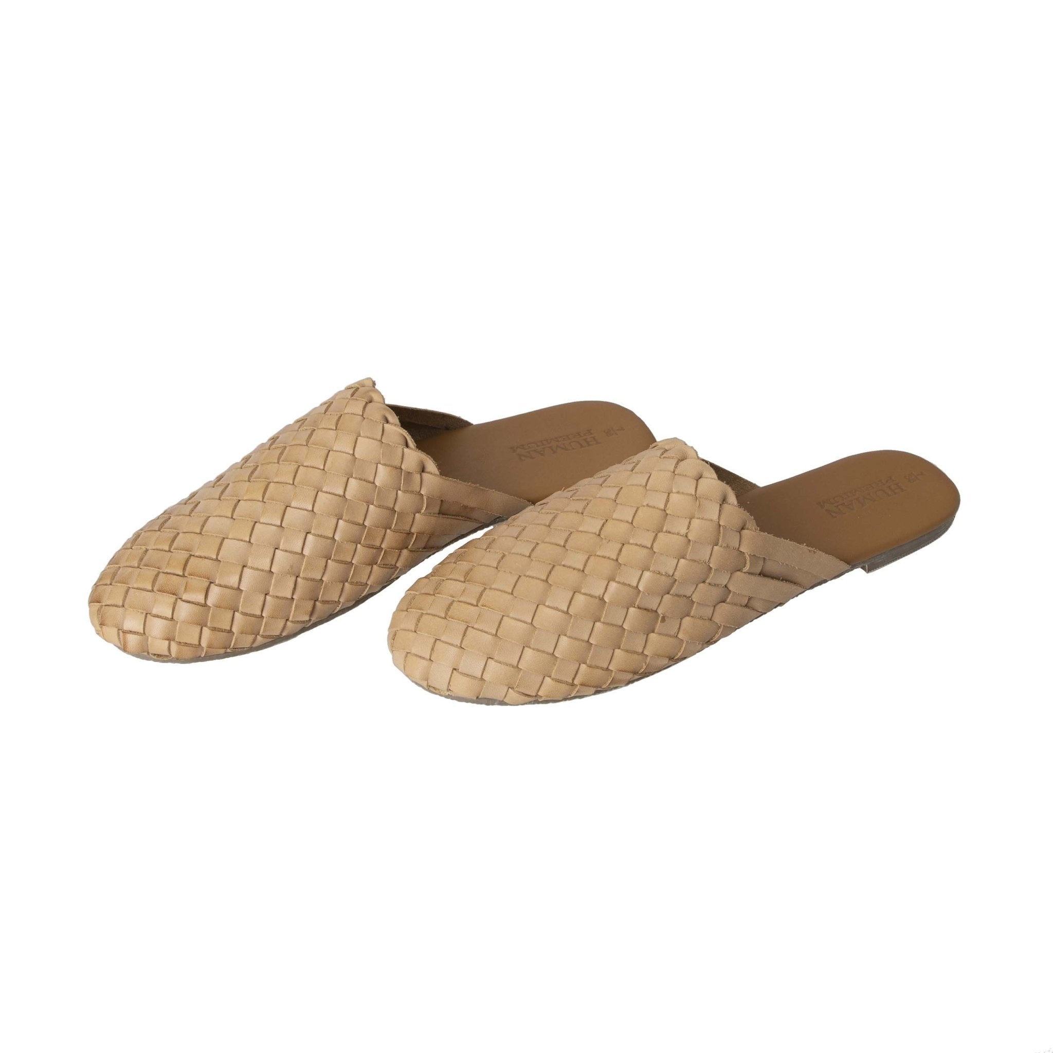 Human Shoes Barland Leather Slide in Natural Weave – Hey Sara