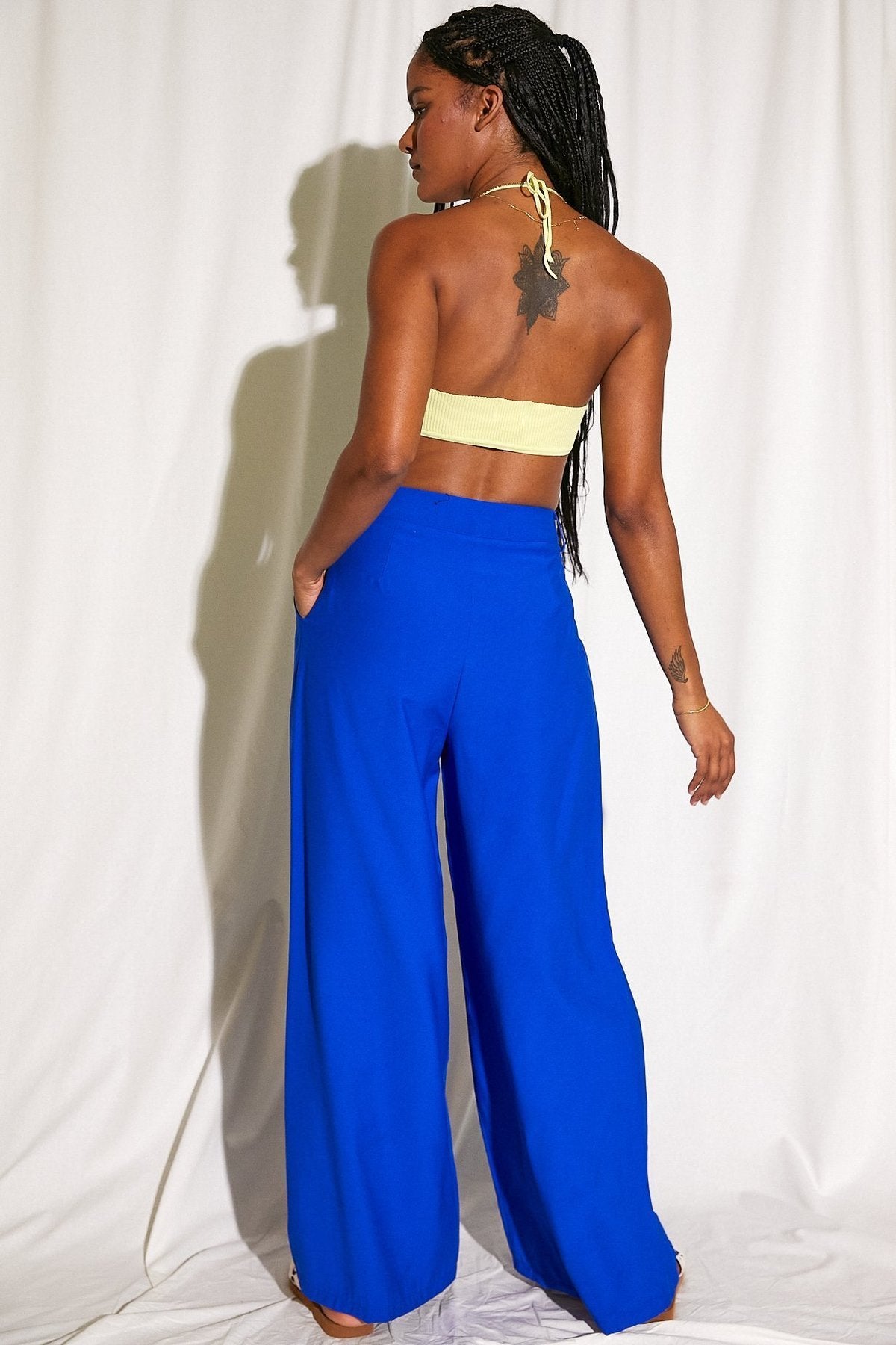 人気定番 nala wide leg swim pants Navy 在庫あ即納