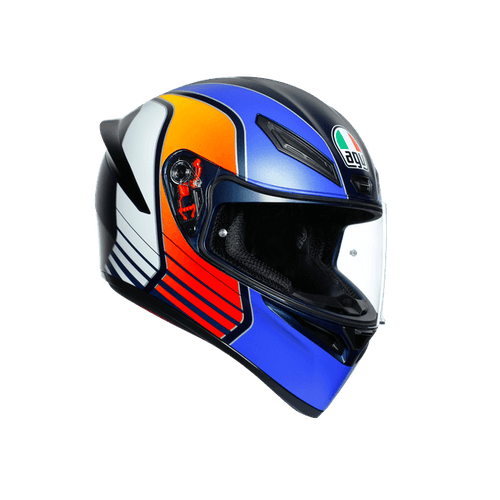 AGV HELMET - K1 MULTI ECE DOT - POWER MATT DARK BLUE/ORANGE/WHITE - LRL Motors